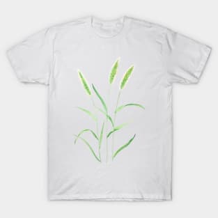 Green Setaria watercolor painting T-Shirt